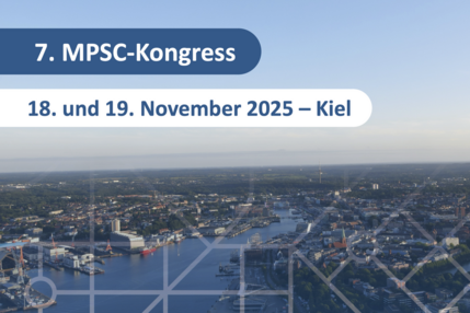 Luftansicht von Kiel mit Titel und Datum des Kongresses