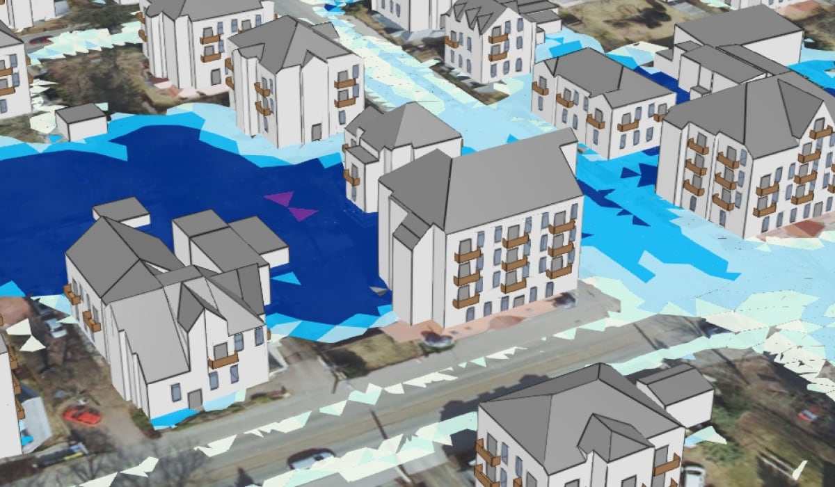 Animation with flooded streets