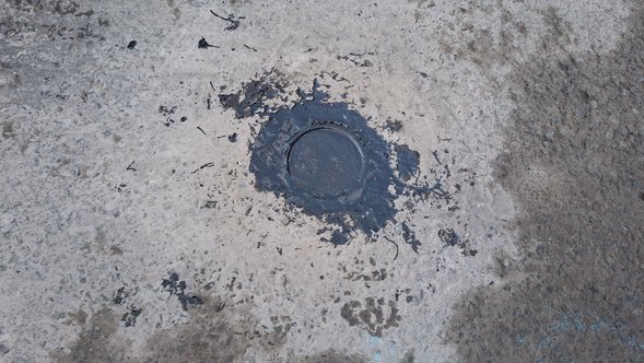 Temperatur-Sensor in der Straße verbaut