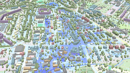 Ausschnitt Digitaler Starkregenzwilling