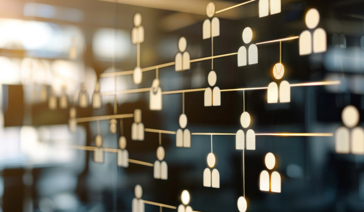 Graphic with networked people as icons